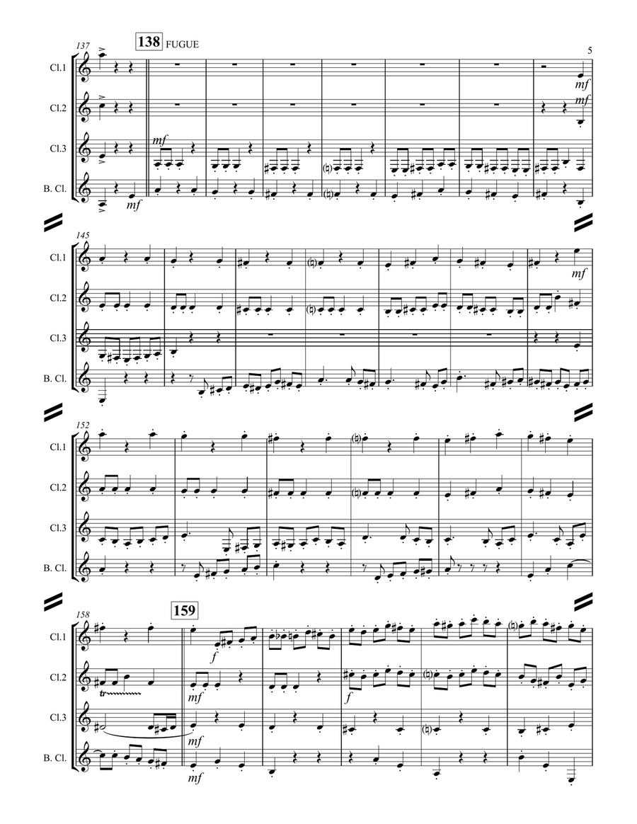 Danse Macabre (for Clarinet Quartet) Clarinet Quartet scores gallery preview page 6