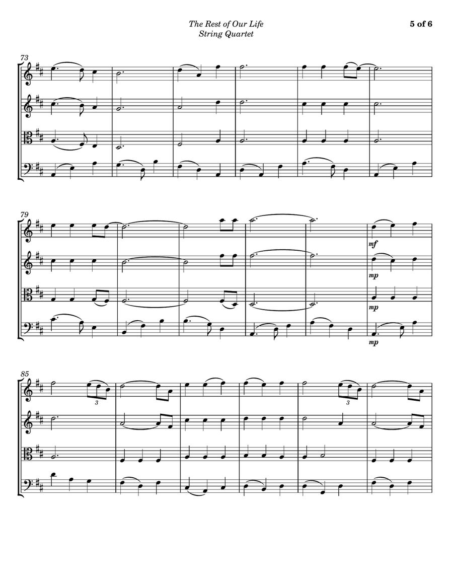 The Rest Of Our Life String Quartet scores gallery preview page 5