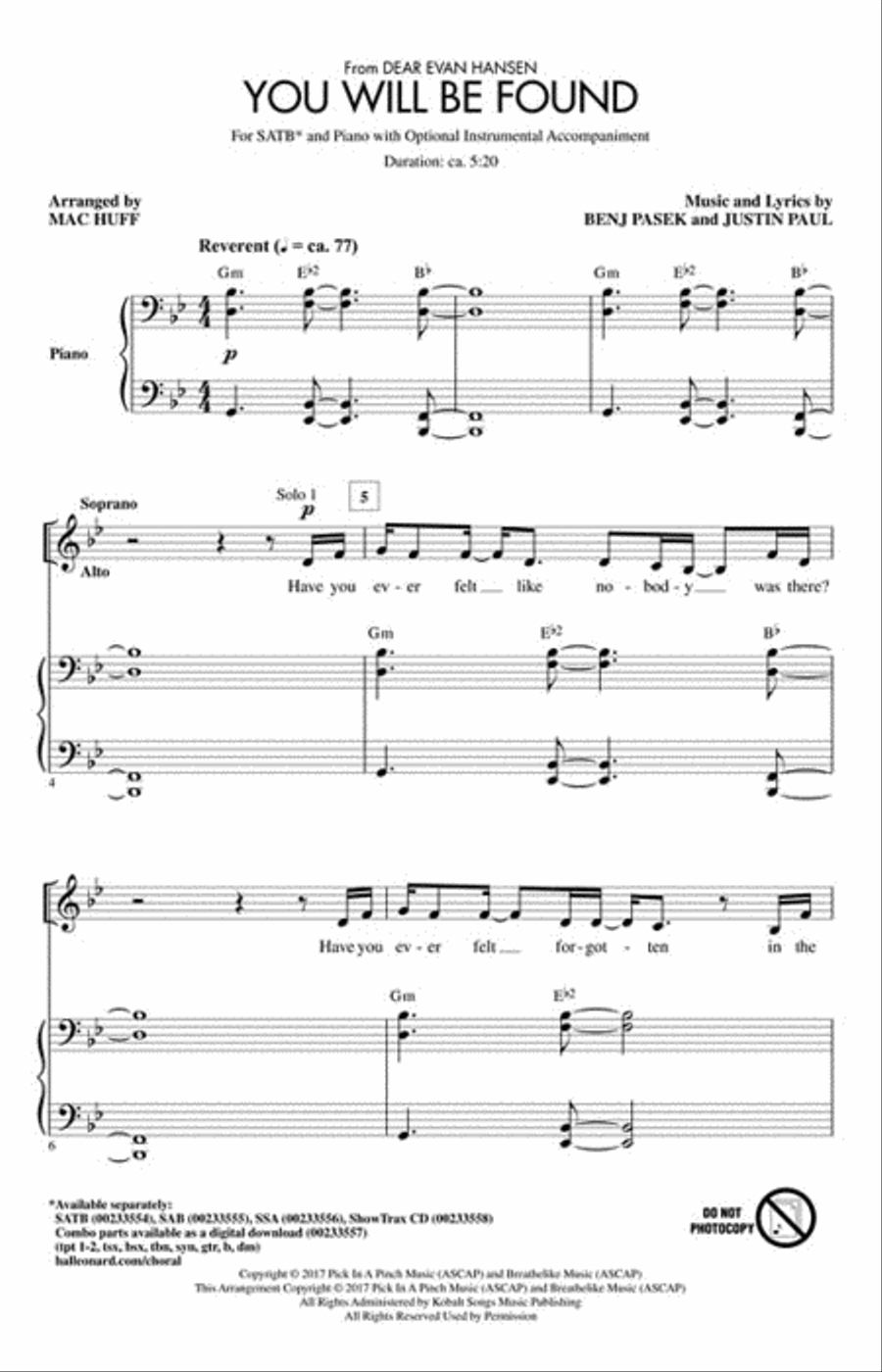 You Will Be Found Choir scores gallery preview page 2