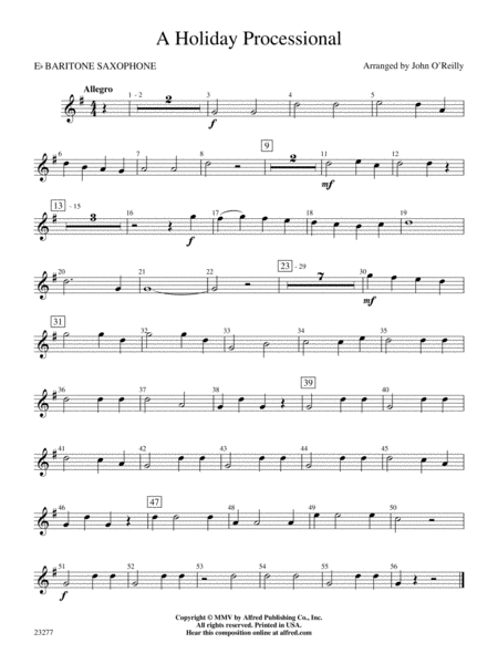 A Holiday Processional: E-flat Baritone Saxophone