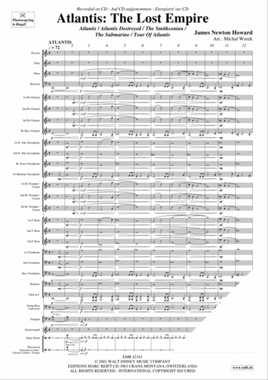Atlantis: The Lost Empire Concert Band scores gallery preview page 3