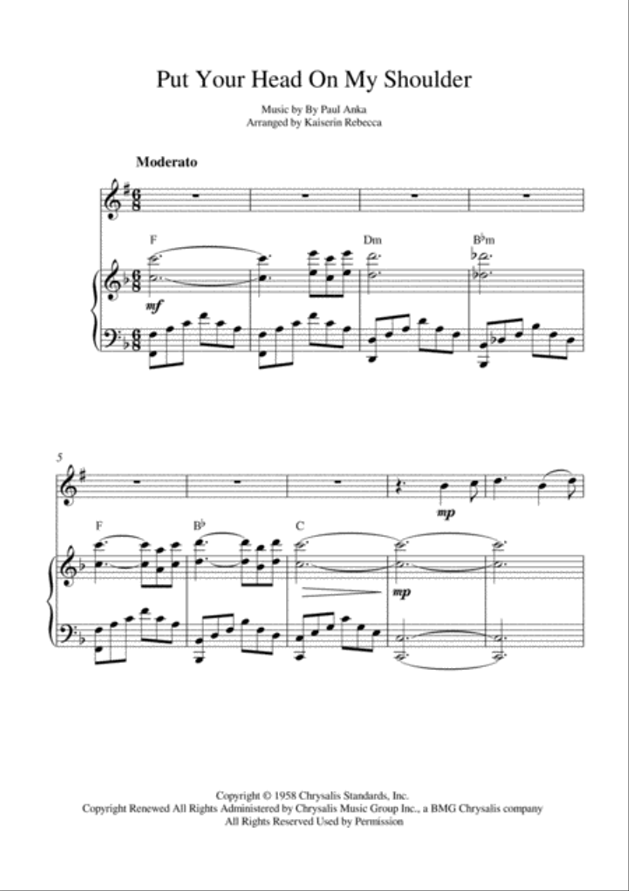 Put Your Head On My Shoulder Trumpet Solo scores gallery preview page 1