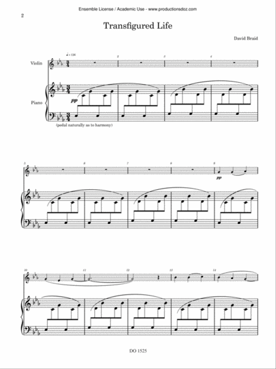 Transfigured Life - Still Life Violin Solo scores gallery preview page 2