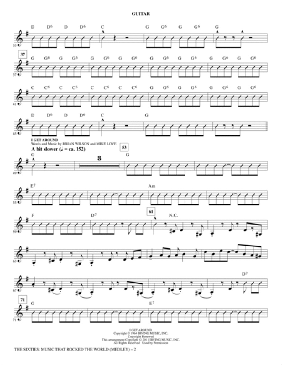 The Sixties: Music That Rocked The World - Guitar Choir scores gallery preview page 2