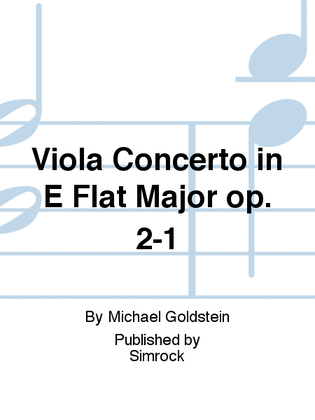 Book cover for Viola Concerto in E Flat Major op. 2-1
