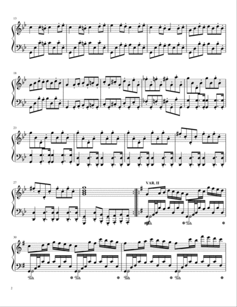 Variations On A Theme of Bach Piano Solo scores gallery preview page 2