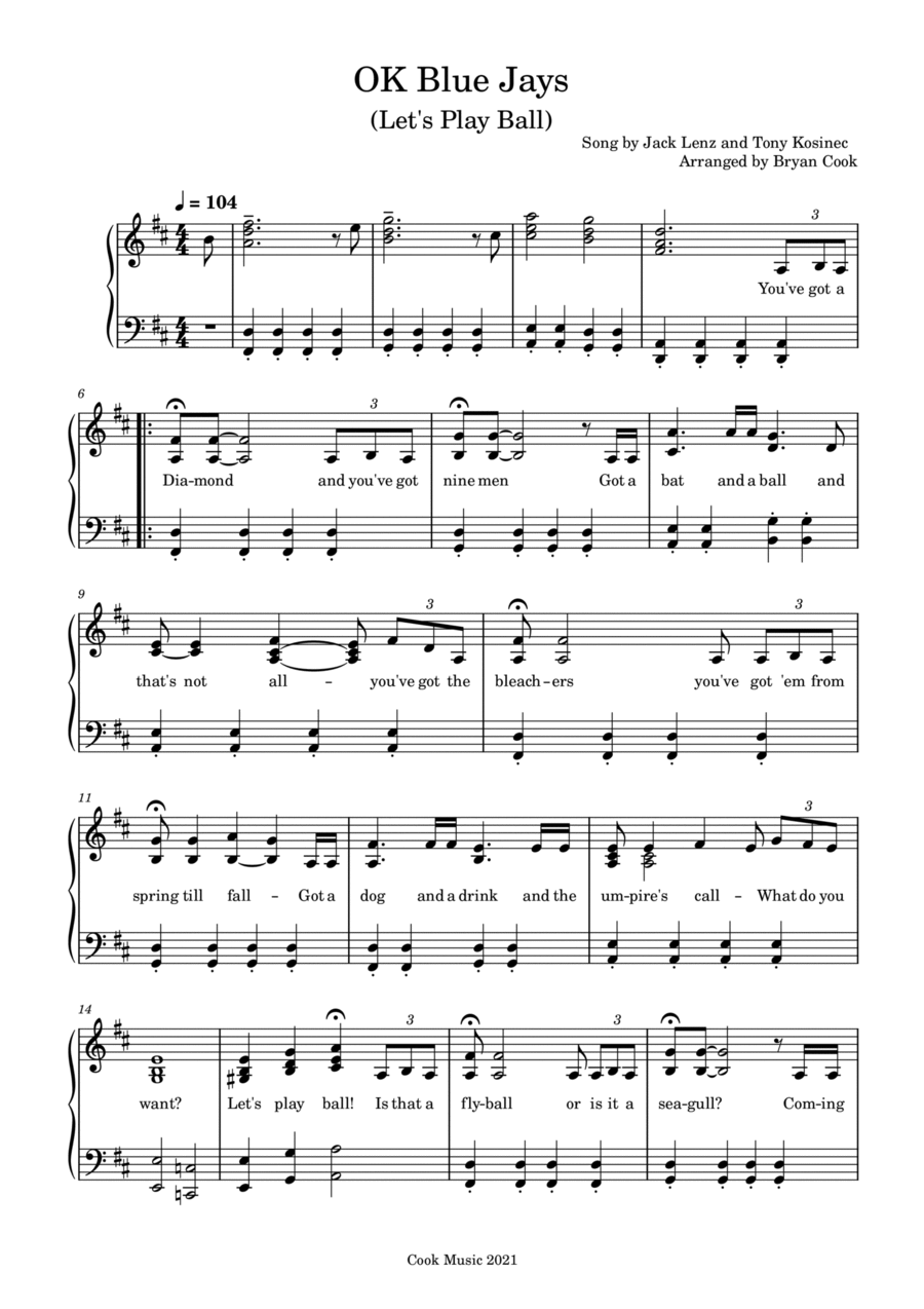 O K Blue Jays Voice scores gallery preview page 1