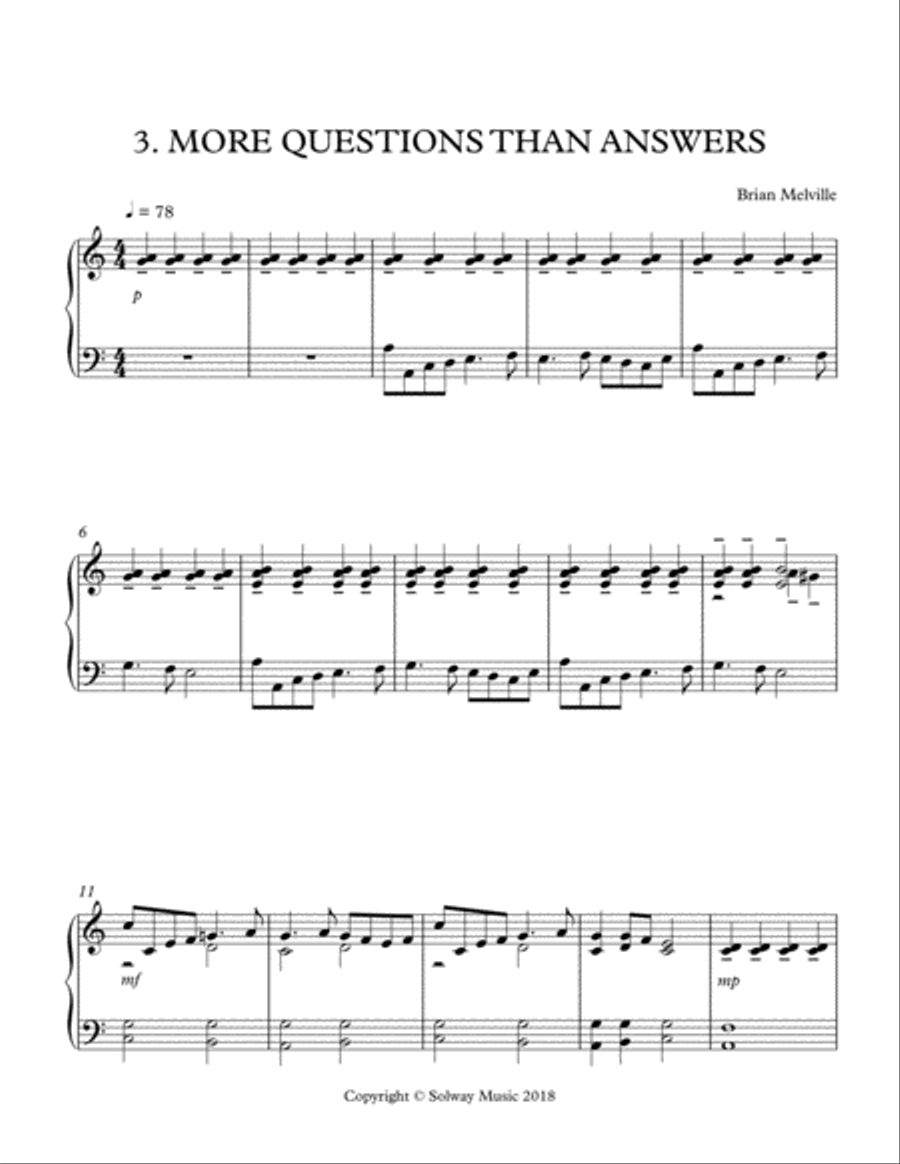 MORE QUESTIONS THAN ASWERS Piano Method scores gallery preview page 1