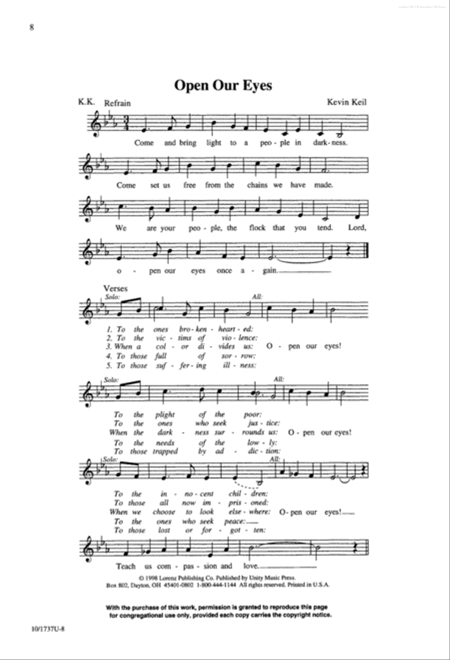 Open Our Eyes Open Our Eyes 4-Part scores gallery preview page 8