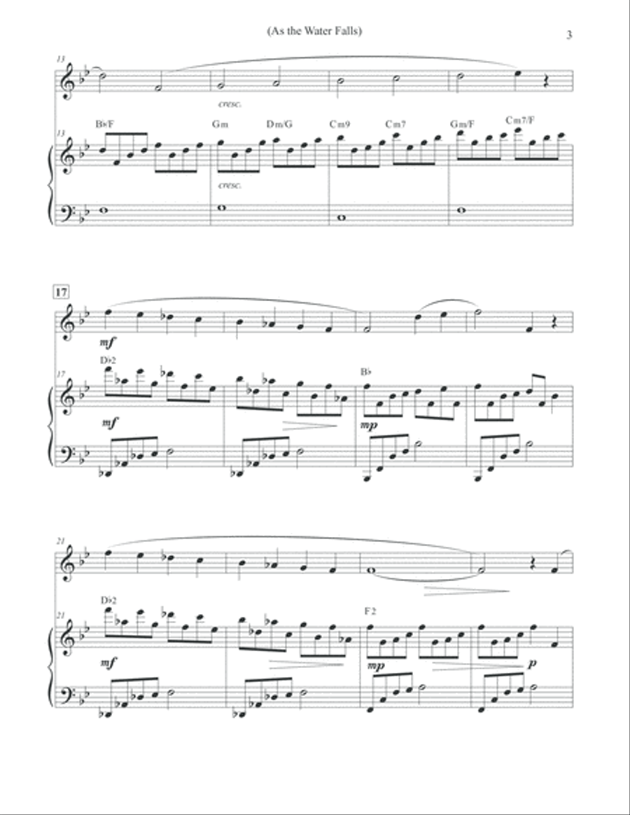 As the Water Falls - Oboe & Piano Piano scores gallery preview page 3