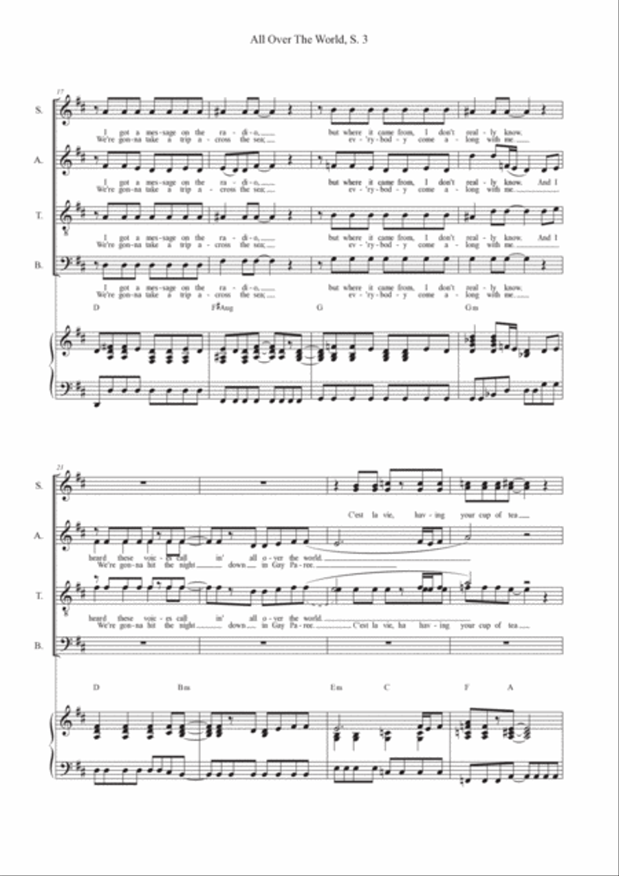 All Over The World 4-Part scores gallery preview page 3