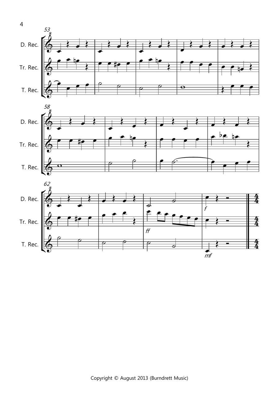 8 Easy Trios for Recorder Recorder scores gallery preview page 4