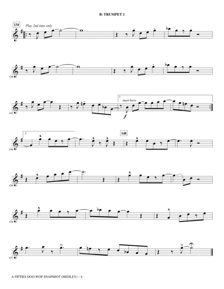A Fifties Doo-Wop Snapshot (Medley) - Bb Trumpet 1