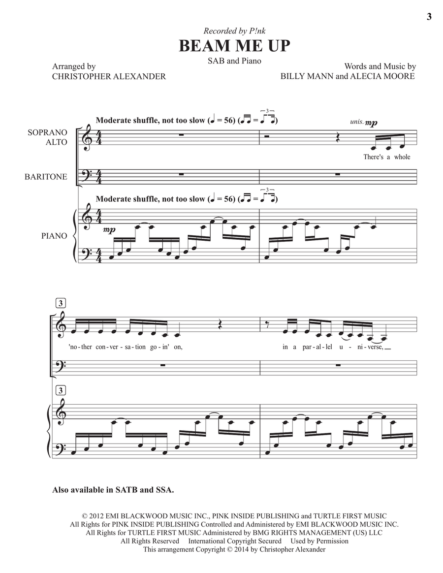 Beam Me Up 3-Part scores gallery preview page 3