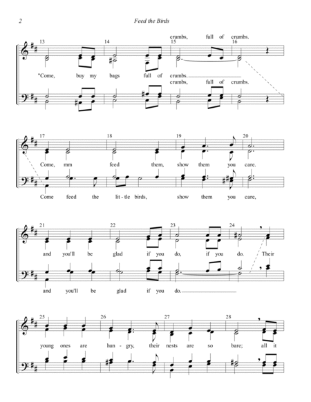 Feed The Birds (tuppence A Bag) by Richard M. Sherman Choir - Digital Sheet Music