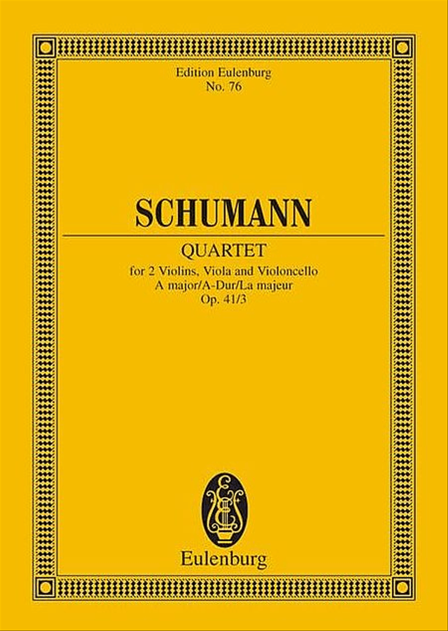 String Quartet No. 3, Op. 41 in A Major String Quartet scores gallery preview page 1