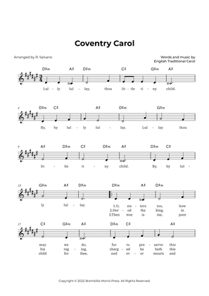 Coventry Carol (Key of D-Sharp Minor)
