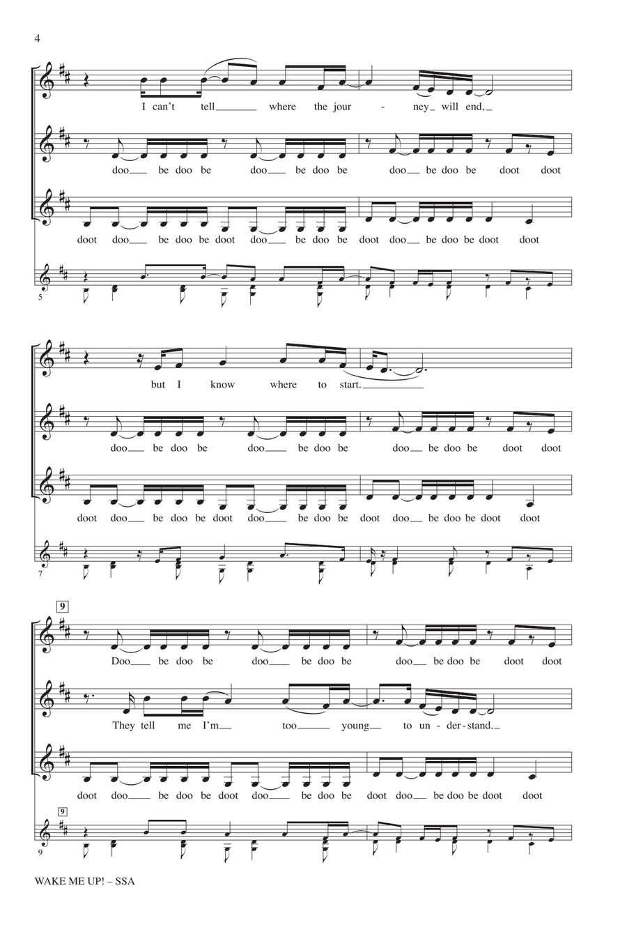 Wake Me Up! (arr. Deke Sharon) SSA scores gallery preview page 2
