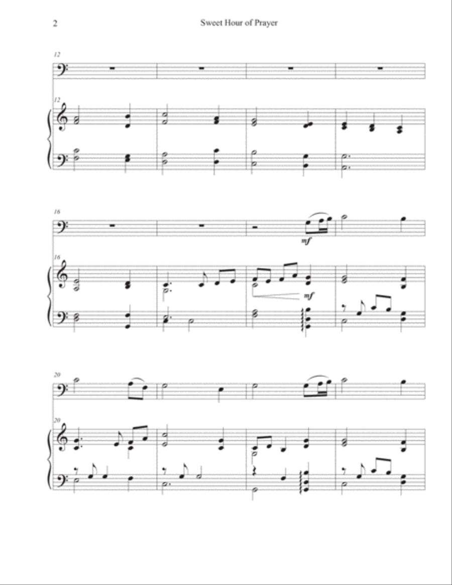 Sweet Hour of Prayer (Cello-Piano) Sweet Hour of Prayer (Cello-Piano) Piano scores gallery preview page 2