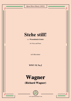 Book cover for R. Wagner-Stehe still!,in b flat minor,WWV 91 No.2,from Wesendonck-Lieder,for Voice and Piano