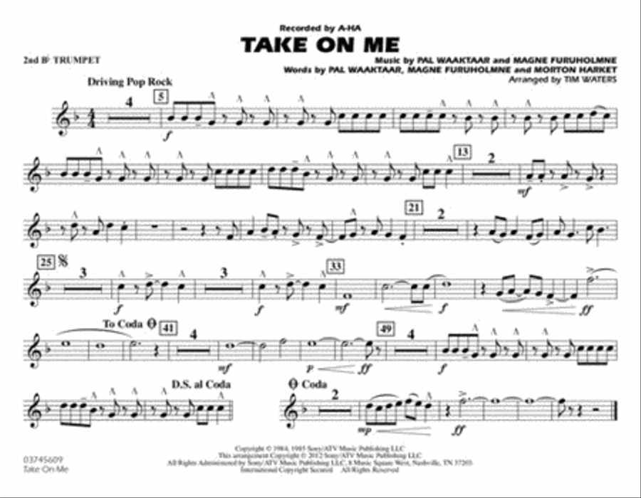 Take on Me Marching Band scores gallery preview page 6
