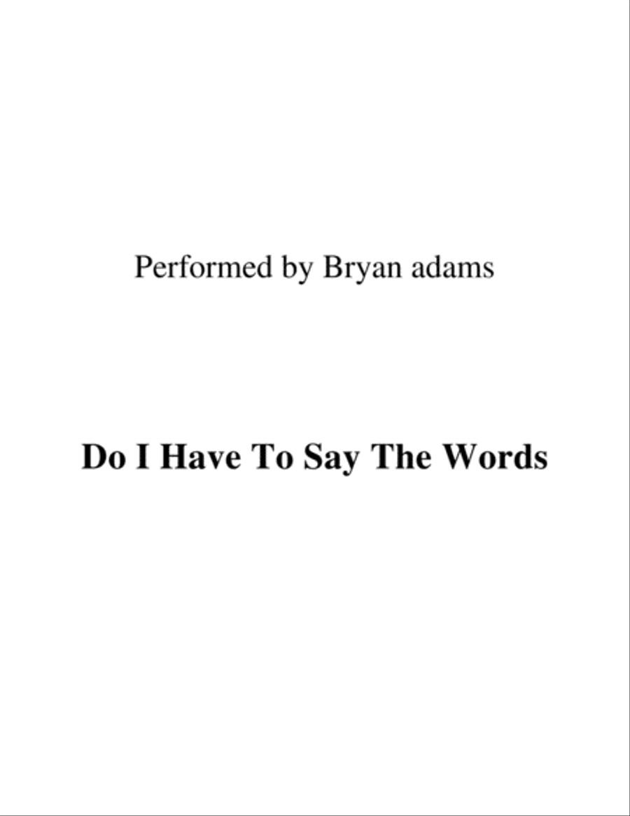 Do I Have To Say The Words? Small Ensemble scores gallery preview page 1