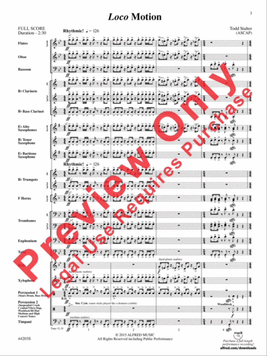 Loco Motion Concert Band scores gallery preview page 3