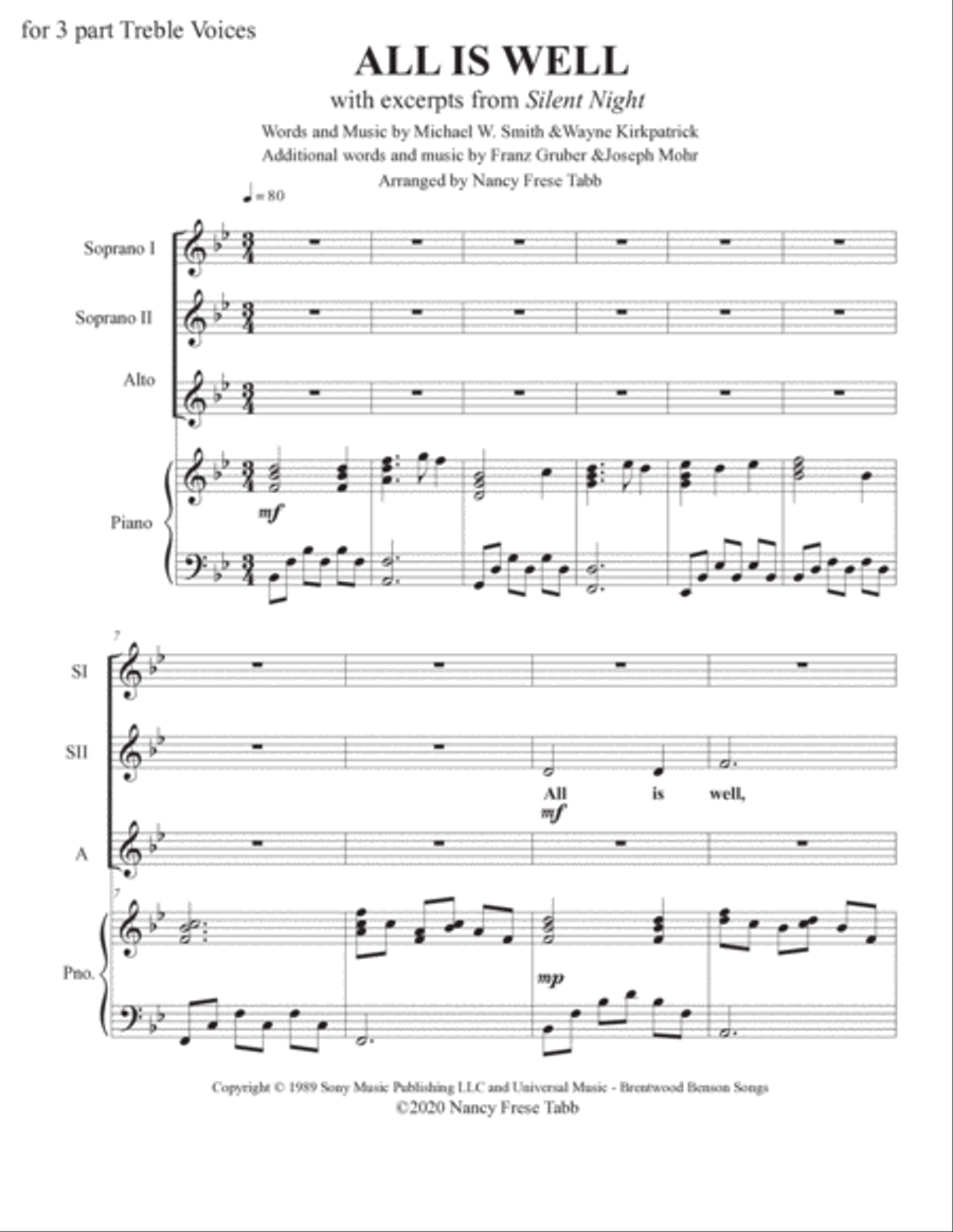 All Is Well SSA scores gallery preview page 2