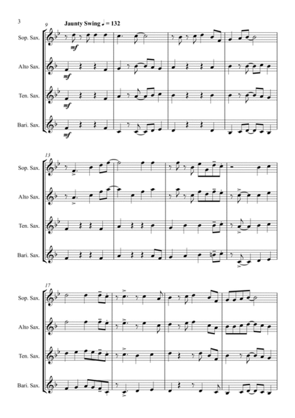 Waltzing Matilda - Jazz Arrangement for Saxophone Quartet image number null