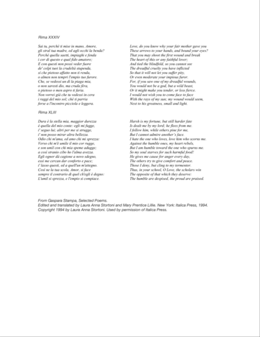 Gaspara Stampa (2014) for soprano and piano Soprano Voice scores gallery preview page 4