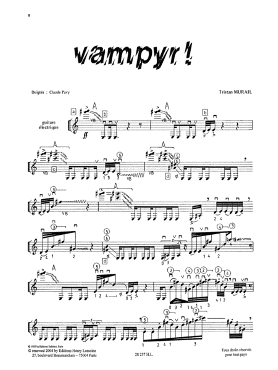 Vampyr! Electric Guitar scores gallery preview page 2