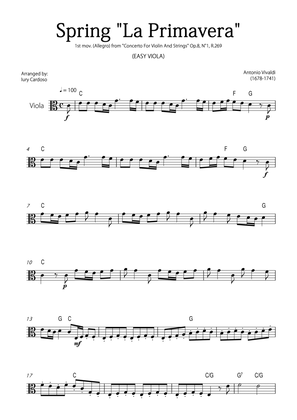 Book cover for "Spring" (La Primavera) by Vivaldi - Easy version for VIOLA SOLO