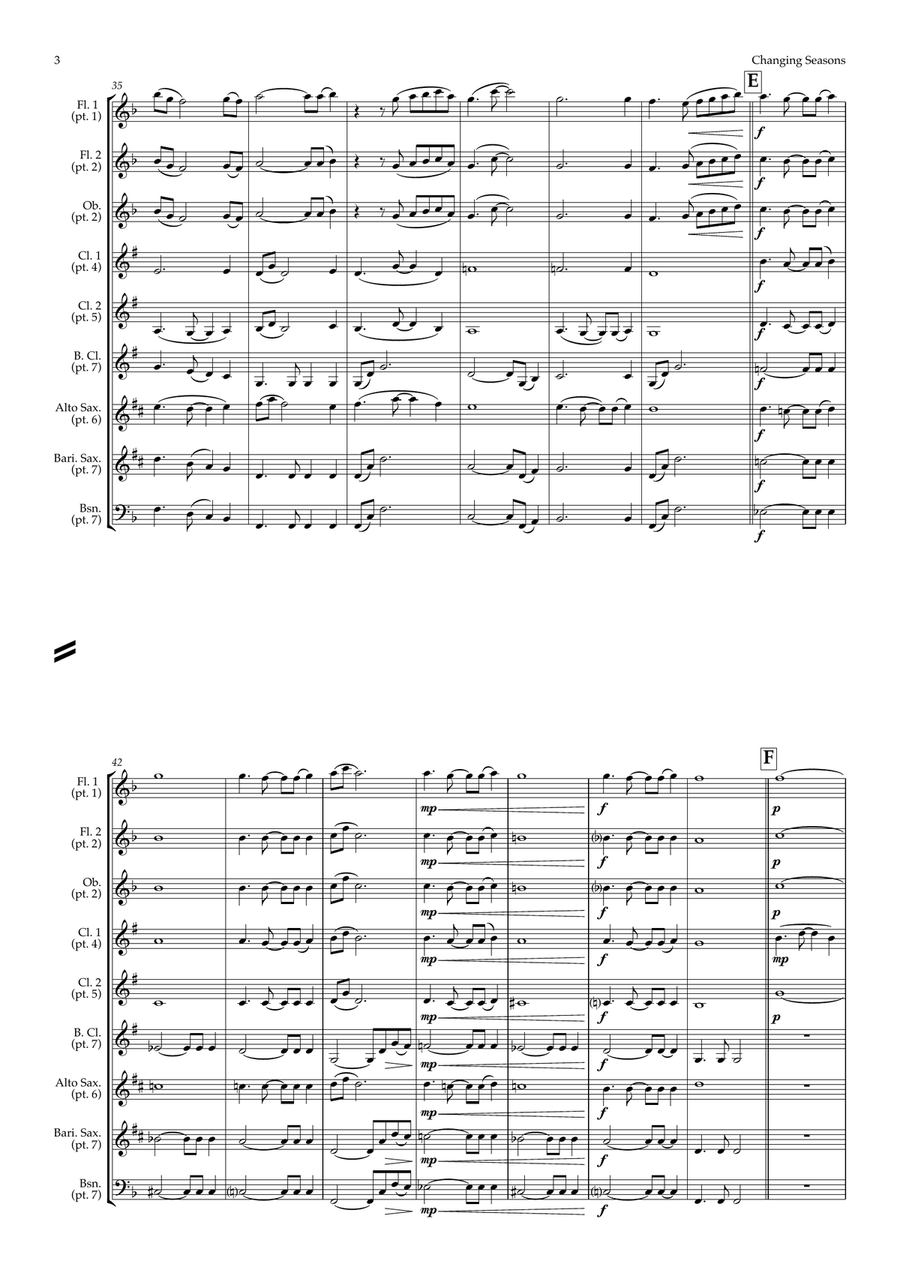 Changing Seasons (school/training ensemble) Woodwind Ensemble scores gallery preview page 3