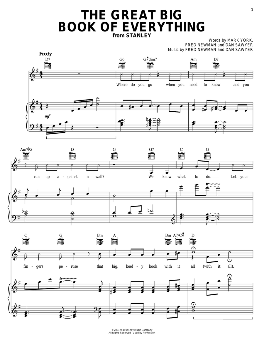 The Great Big Book Of Everything Piano, Vocal, Guitar scores gallery preview page 1