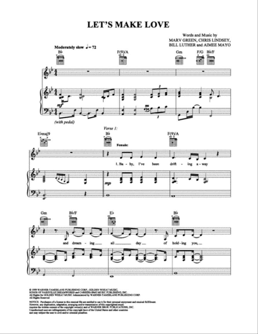 Let's Make Love Let's Make Love Piano, Vocal, Guitar scores gallery preview page 1