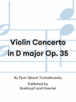 Book cover for Violin Concerto in D major Op. 35