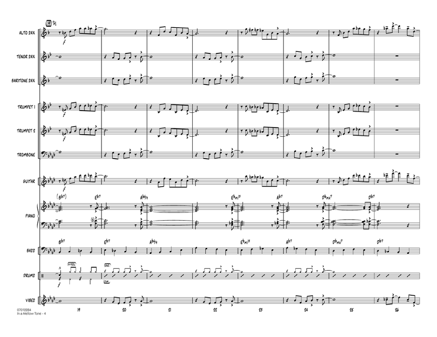 In a Mellow Tone - Full Score Jazz Ensemble scores gallery preview page 4