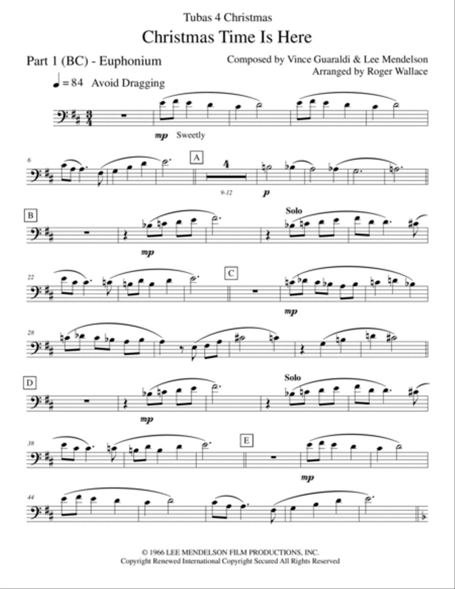 Christmas Time Is Here Brass Quartet scores gallery preview page 5