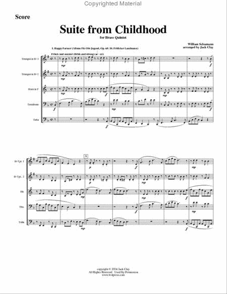 Suite from Childhood Suite from Childhood Brass Quintet scores gallery preview page 2