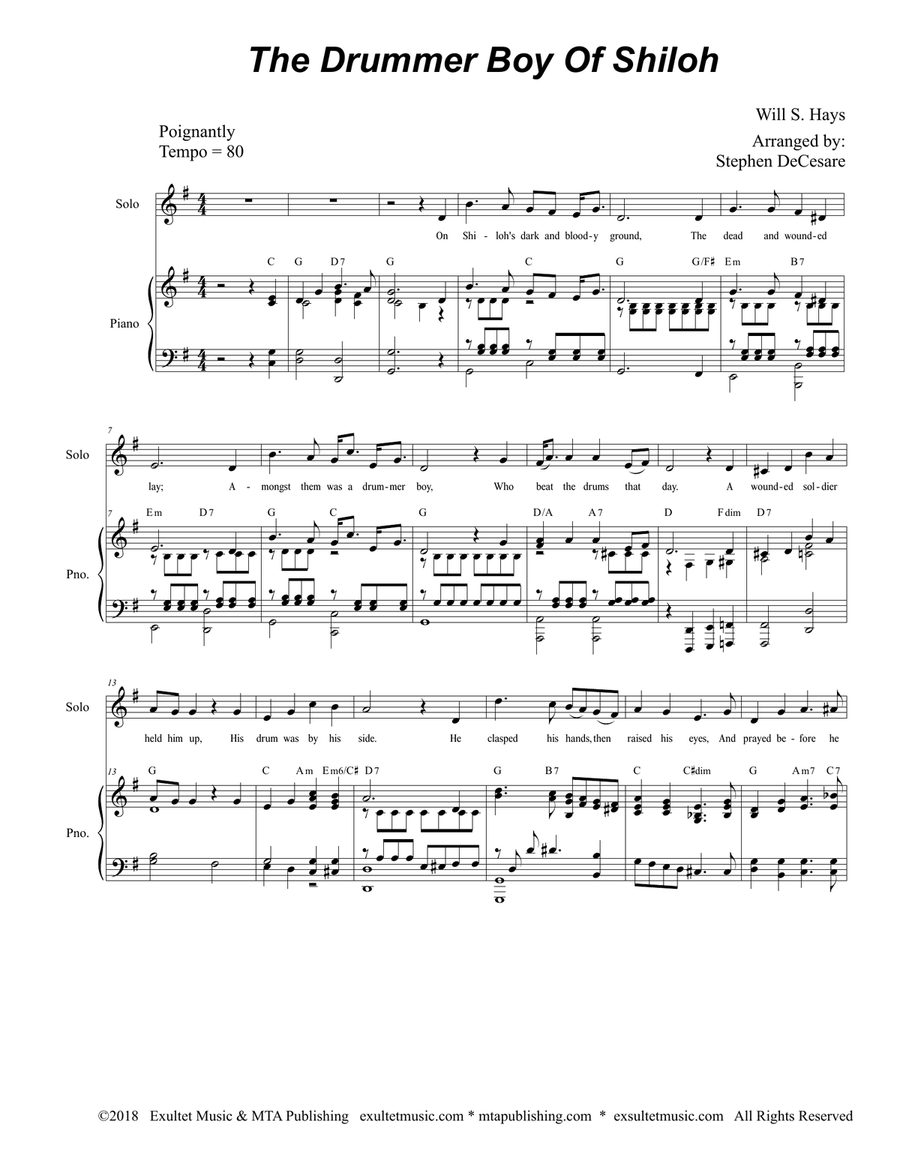 The Drummer Boy Of Shiloh 4-Part scores gallery preview page 2