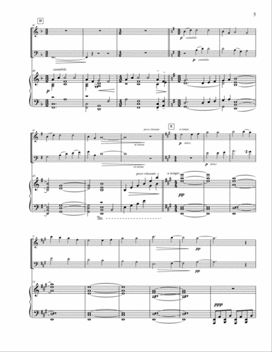 Three More American Hymn Preludes for Violin, Cello and Piano Piano Trio scores gallery preview page 6
