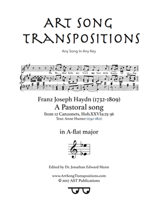 Book cover for HAYDN: A Pastoral song (transposed to A-flat major)