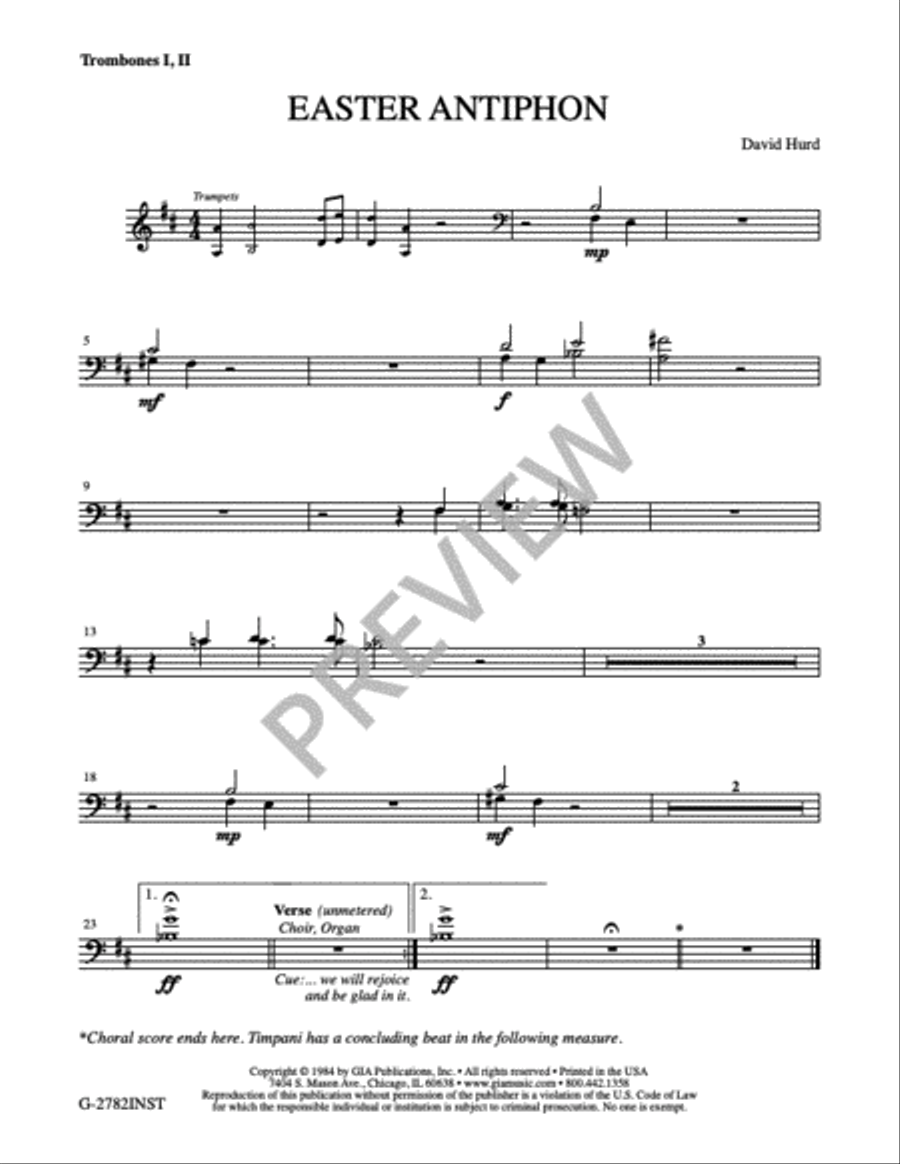 Easter Antiphon - Instrument edition Trombone scores gallery preview page 4