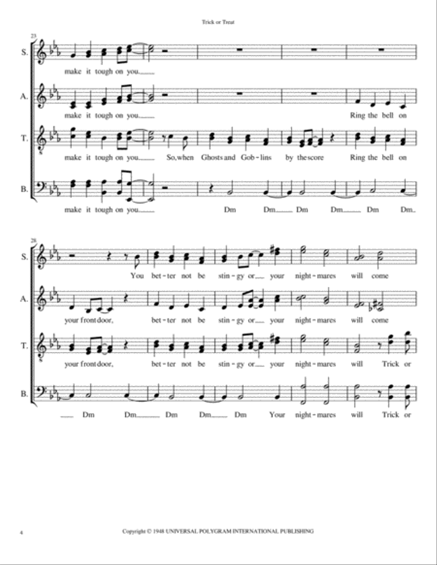 Trick Of Treat Trick Of Treat 4-Part scores gallery preview page 4