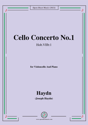 Book cover for Haydn-Cello Concerto No.1,in C Major,Hob.VIIb:1,for Cello and Piano