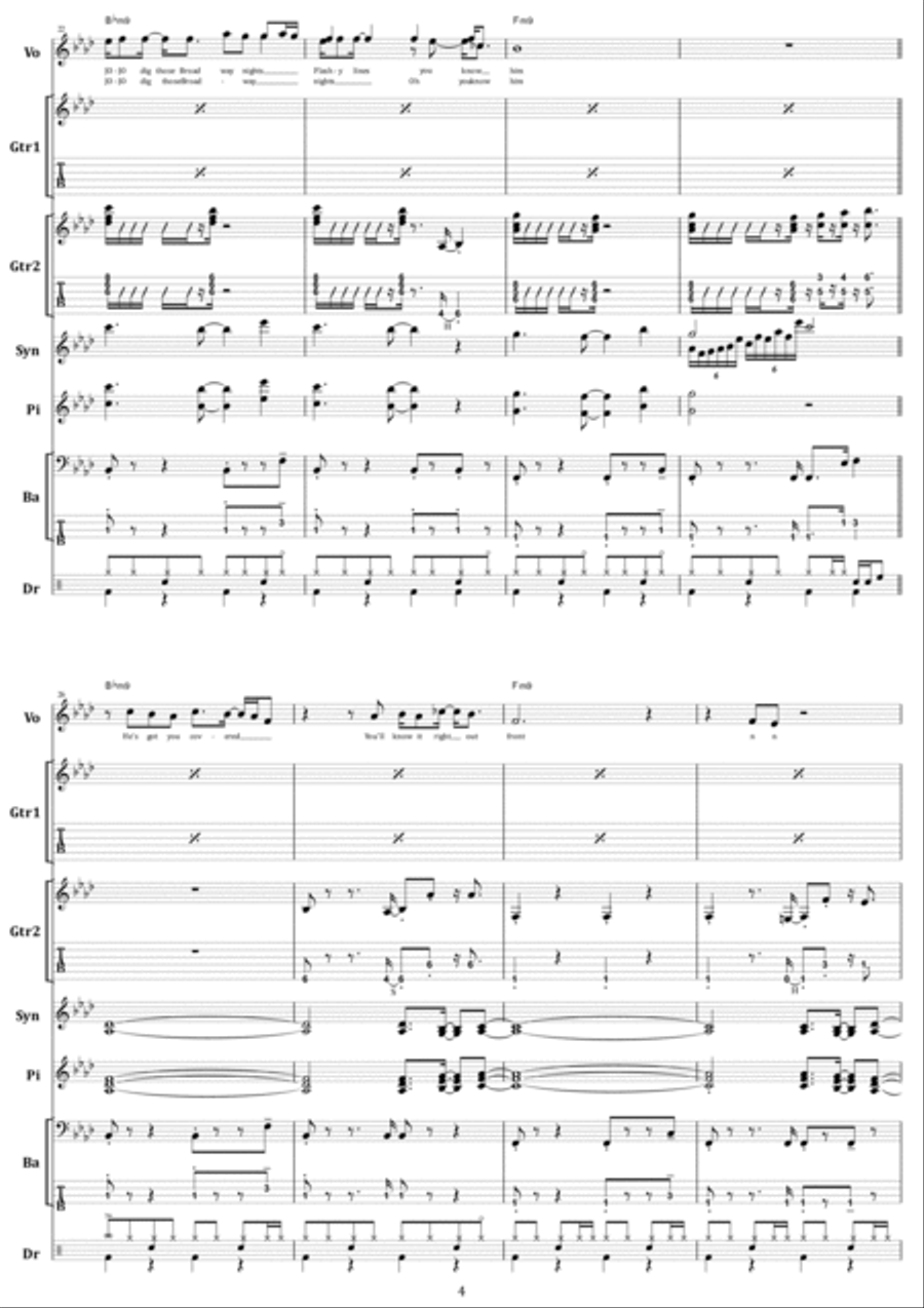 Jojo Piano, Vocal, Guitar scores gallery preview page 4