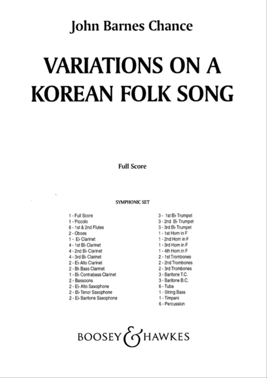 Variations on a Korean Folk Song Concert Band scores gallery preview page 1