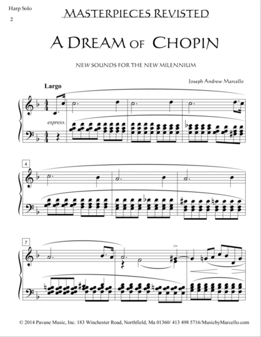 A Dream of Chopin - The E Minor Prelude Revisited Harp scores gallery preview page 2