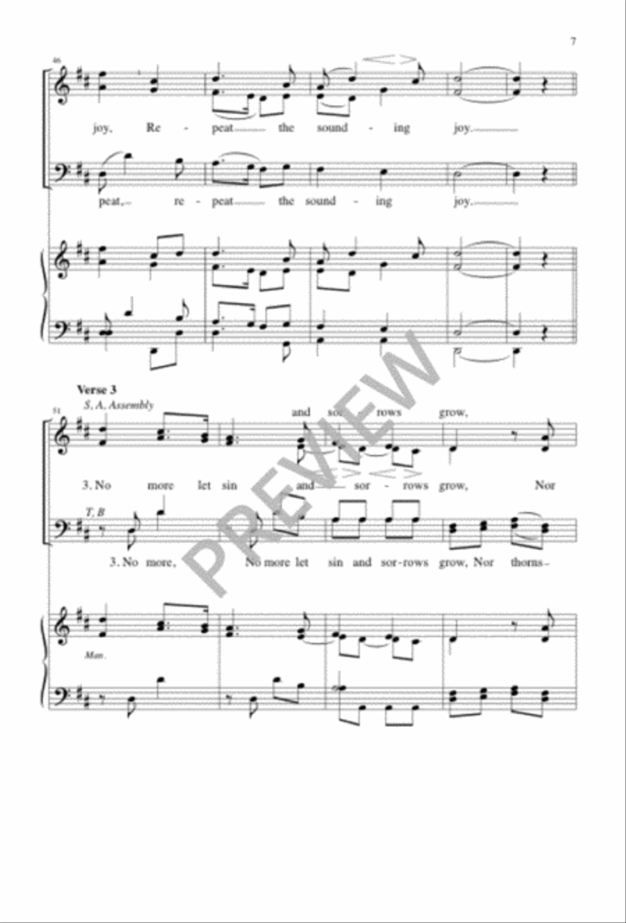 Joy to the World 4-Part scores gallery preview page 7