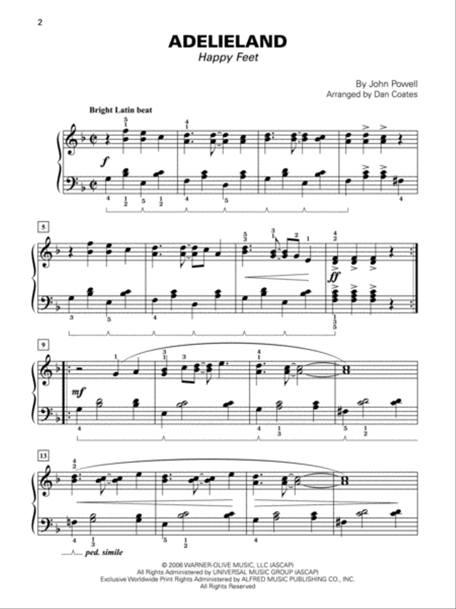 Dan Coates Popular Piano Library -- At the Movies, Book 3 Piano Solo scores gallery preview page 2